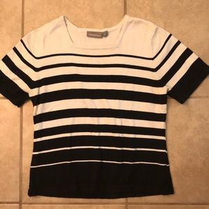 striped short sleeve sweater shirt